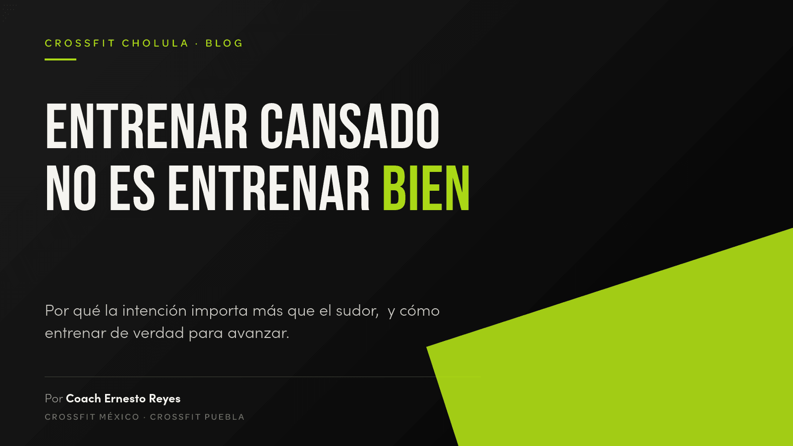 Entrenar con propósito: lo que cambia cuando dejas de solo cansarte